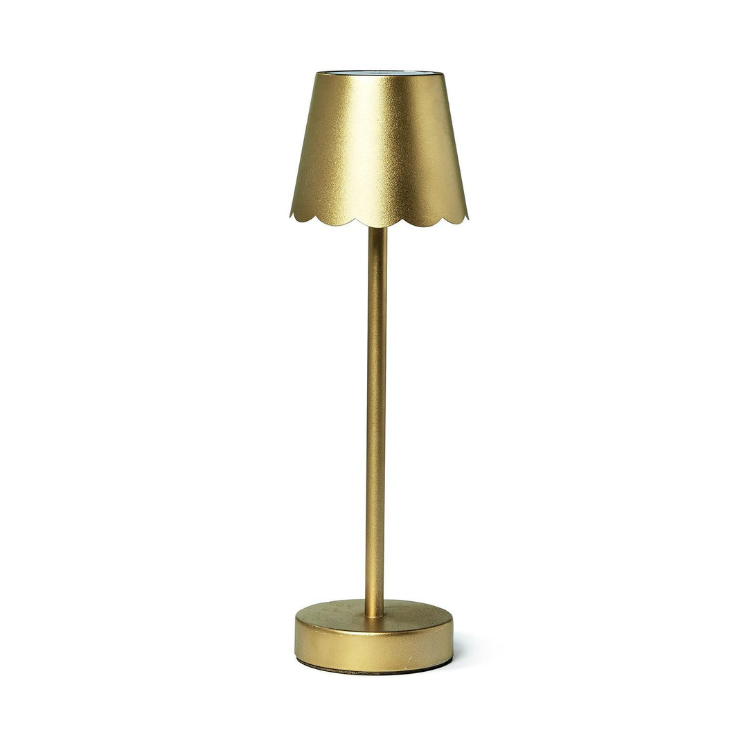 LED Cordless Table Lamp w/Scalloped Edge Shade