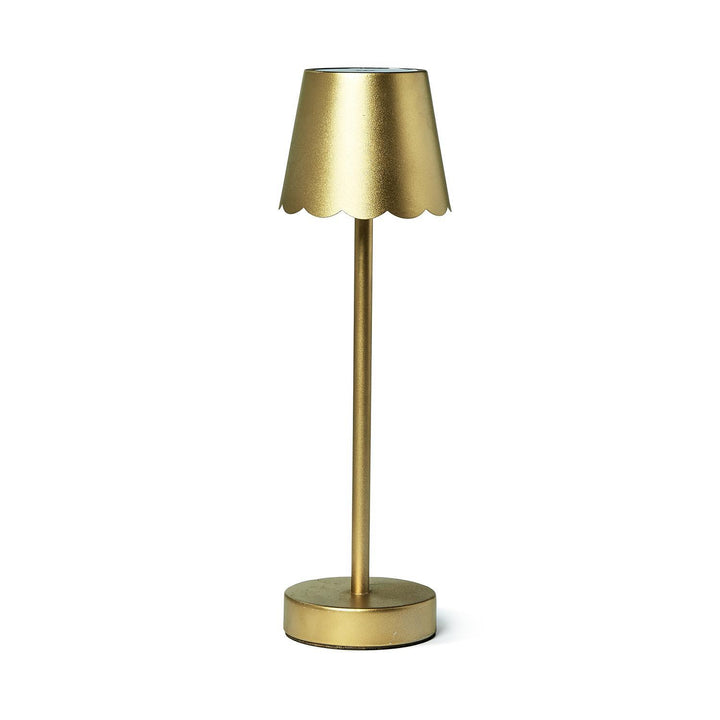 LED Cordless Table Lamp w/Scalloped Edge Shade