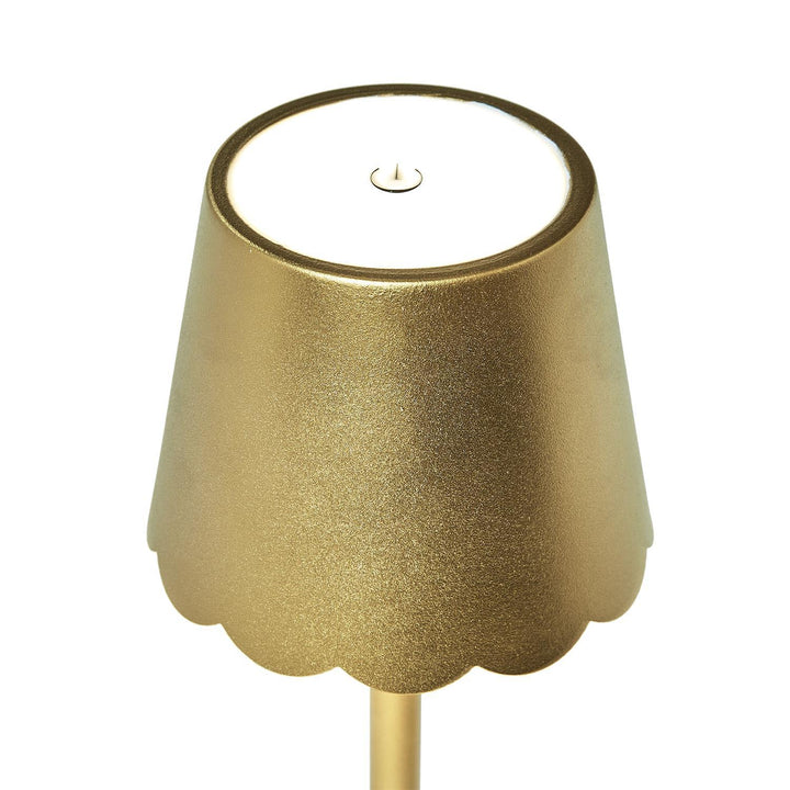LED Cordless Table Lamp w/Scalloped Edge Shade