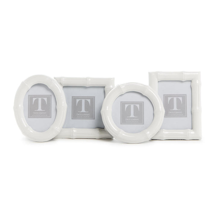 White Faux Bamboo Photo Frame