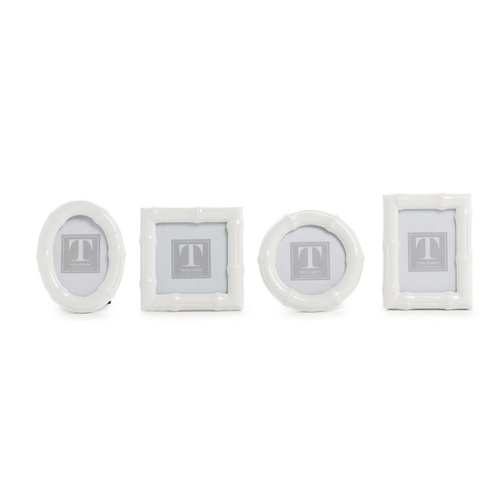 White Faux Bamboo Photo Frame