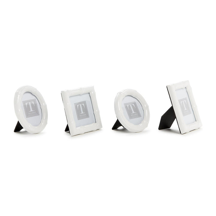 White Faux Bamboo Photo Frame