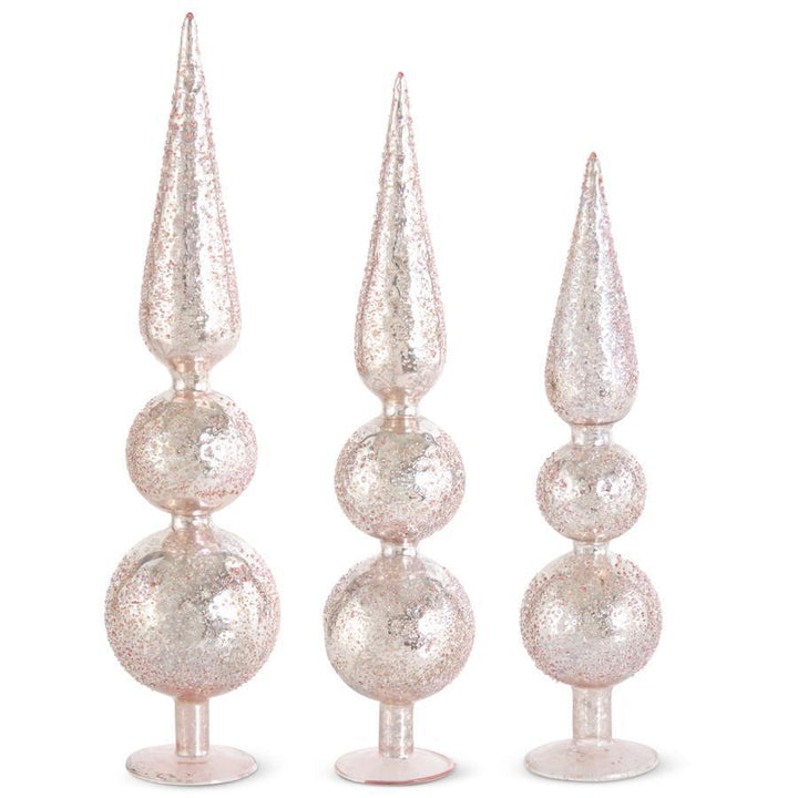 Textured Mercury Glass Finial, Pink