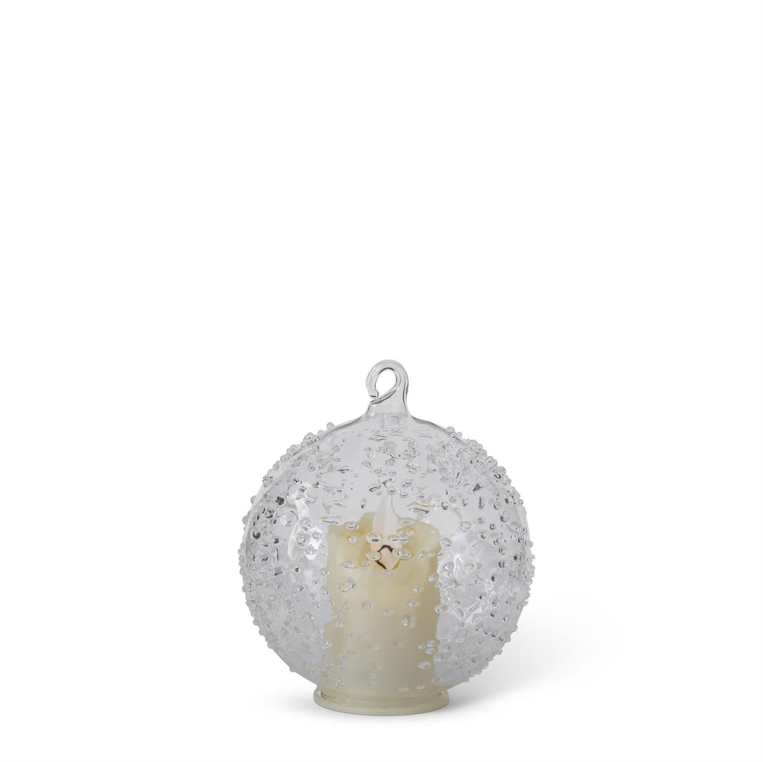 Textured Glass LED Ornament
