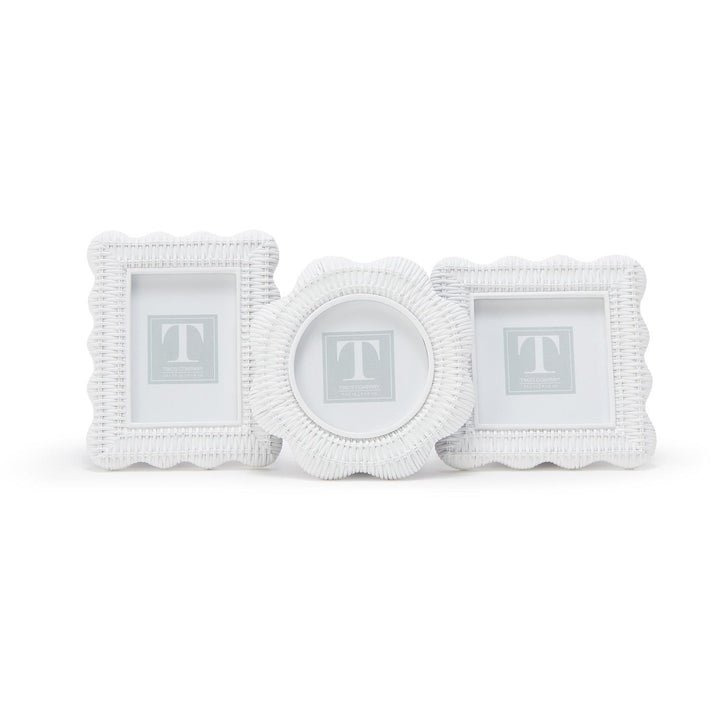 White Rattan Weave Photo Frame