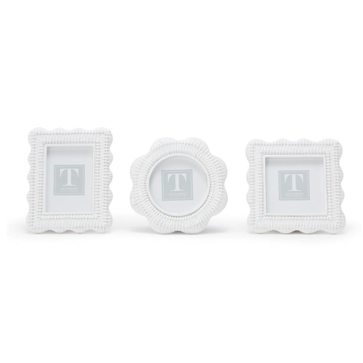 White Rattan Weave Photo Frame