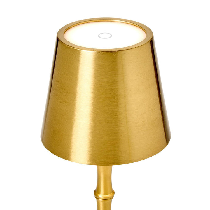 LED Cordless Gold Bamboo Table Lamp