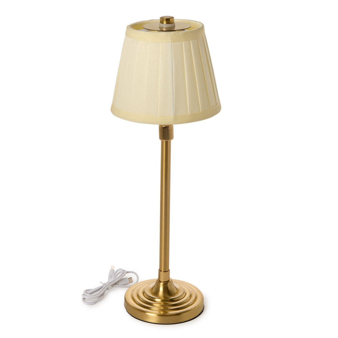 LED Cordless Table Lamp w/Fabric Shade