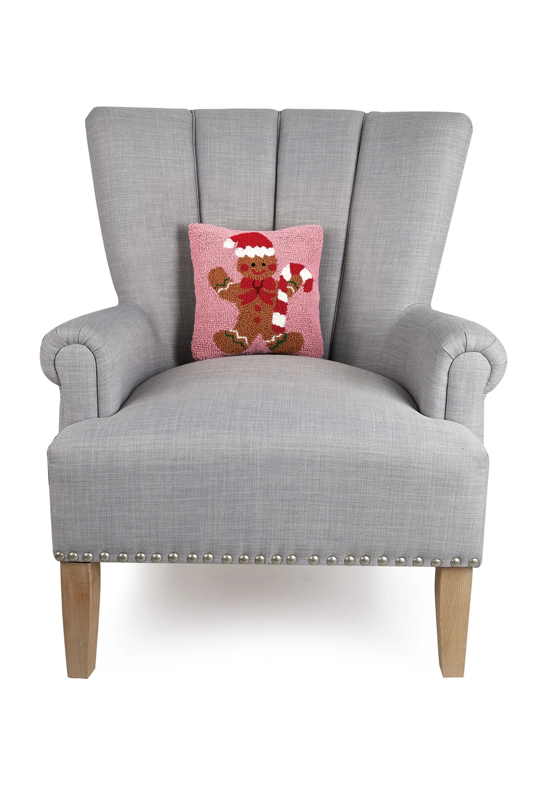 Gingerbread Man Candy Cane Hook Pillow