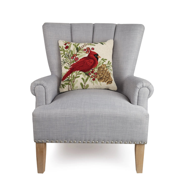 Winter Cardinal Hook Pillow