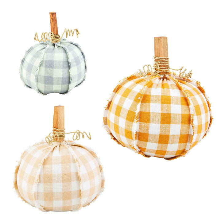 Gingham Pumpkin Sitter