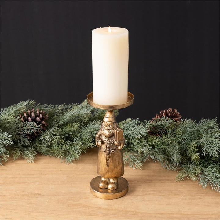 Gold Santa Candle Holder
