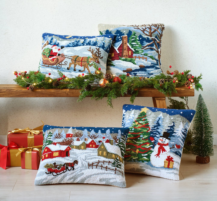 Snowy Tree w/Snowman Hook Pillow