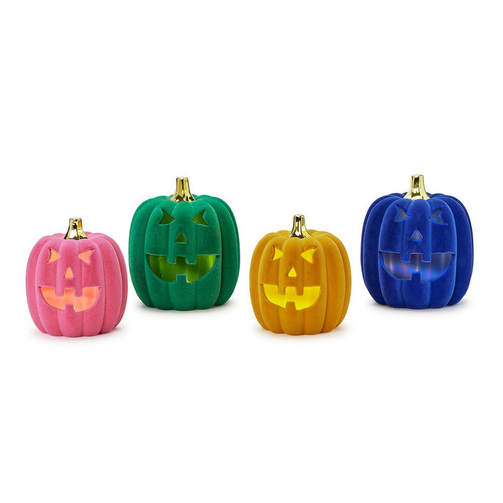Flocked LED Jack-O-Lantern, Small