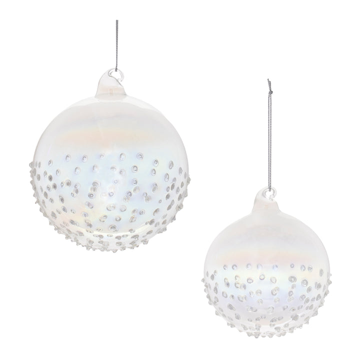 White Iridescent Ball Ornament
