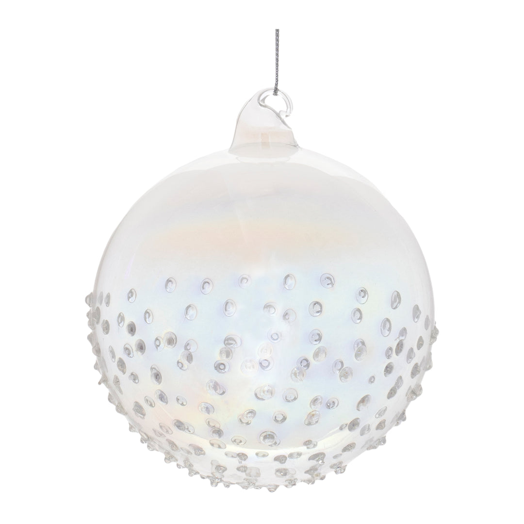 White Iridescent Ball Ornament