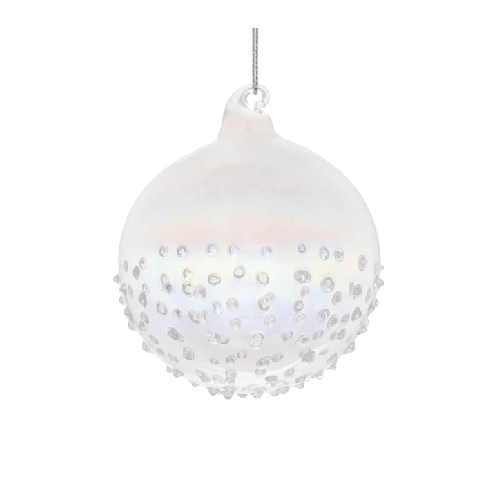 White Iridescent Ball Ornament