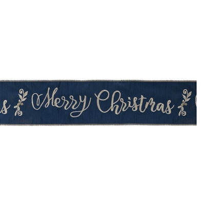Navy Merry Christmas Ribbon