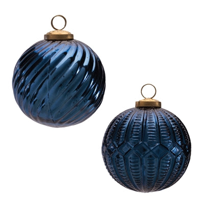 Navy Ball Ornament, 4"