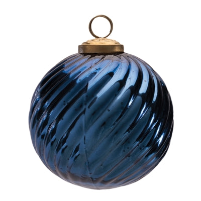 Navy Ball Ornament, 4"