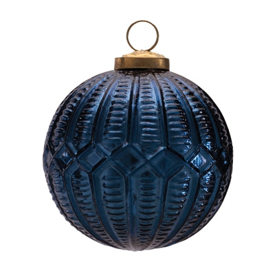 Navy Ball Ornament, 4"