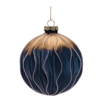 Navy/Gold Ball Ornament