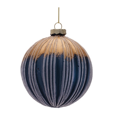 Navy/Gold Ball Ornament