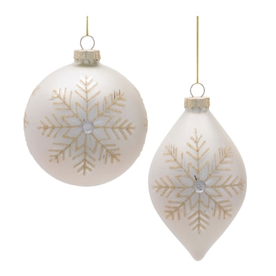 White/Gold Snowflake Ornament