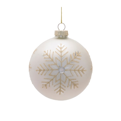 White/Gold Snowflake Ornament