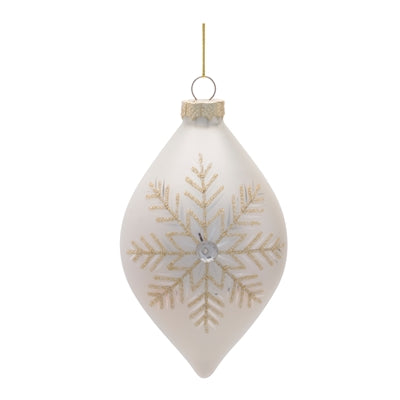 White/Gold Snowflake Ornament