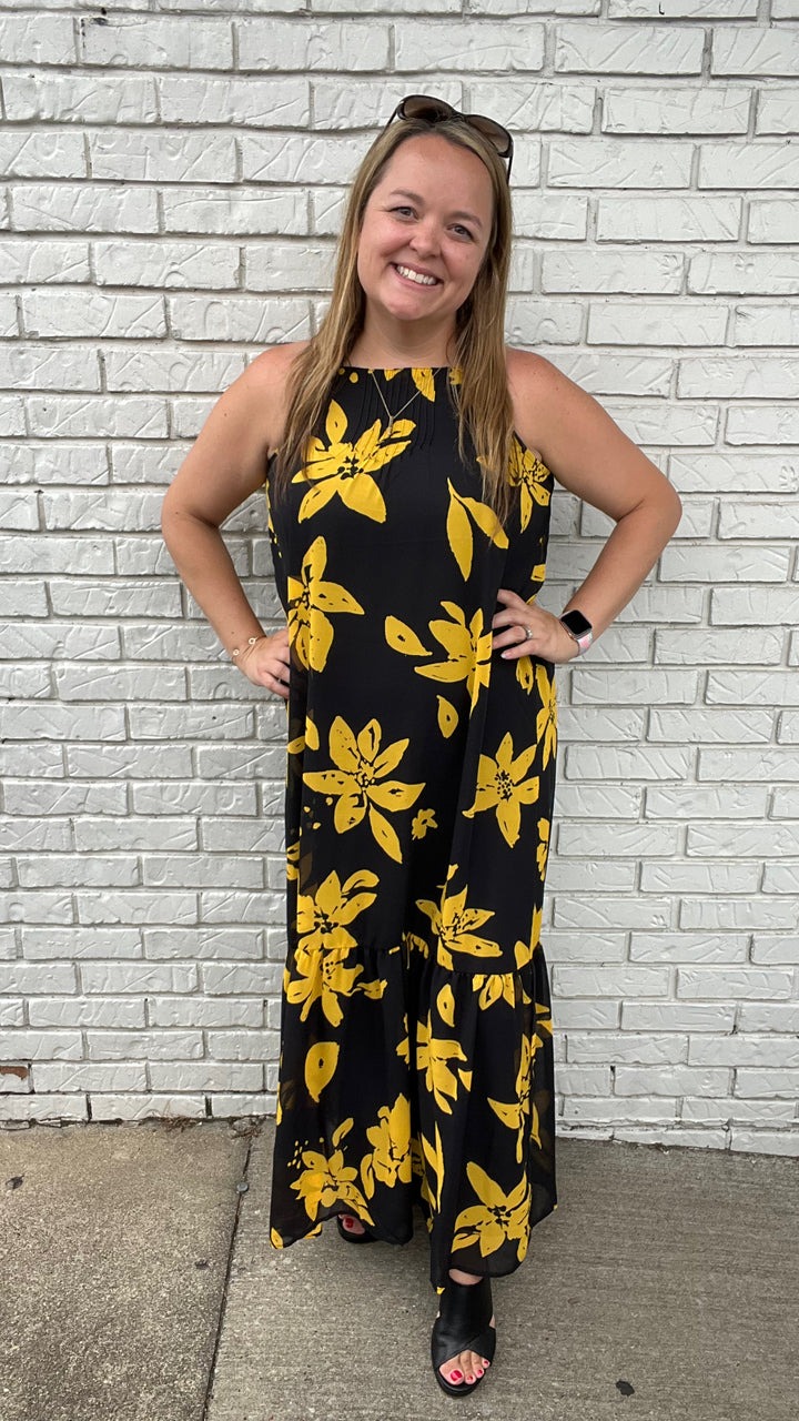 Black Floral Kallie Maxi Dress