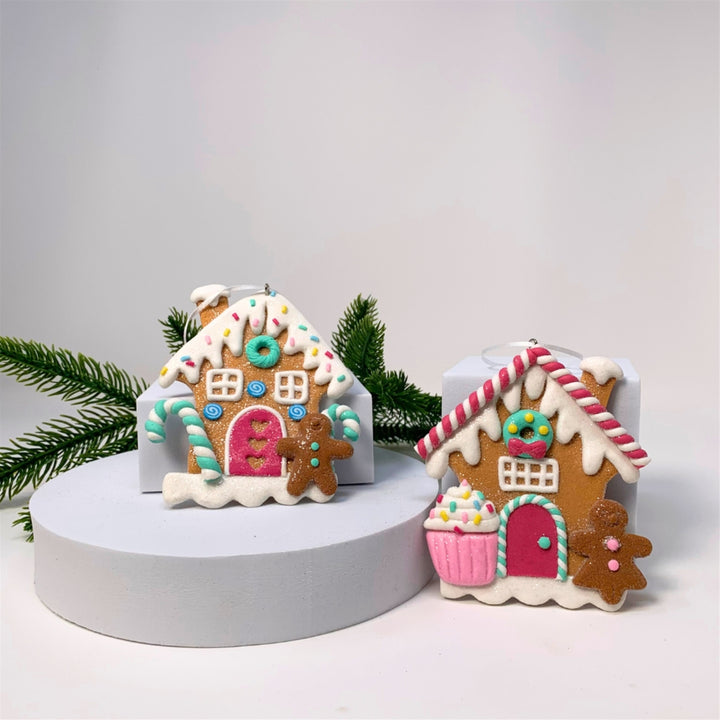 Pastel Gingerbread House Ornament
