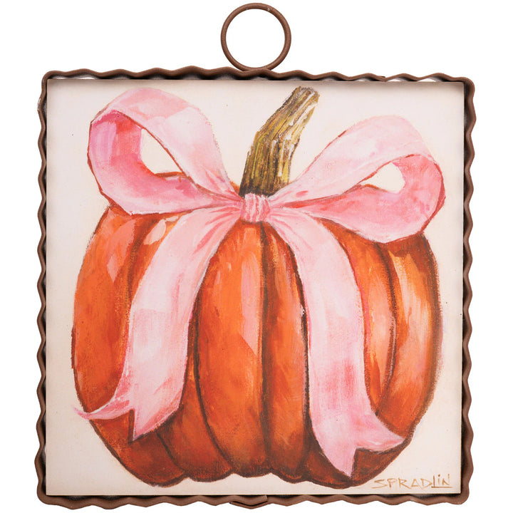 Mini Pink Ribbon Pumpkin Print