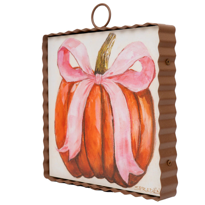 Mini Pink Ribbon Pumpkin Print