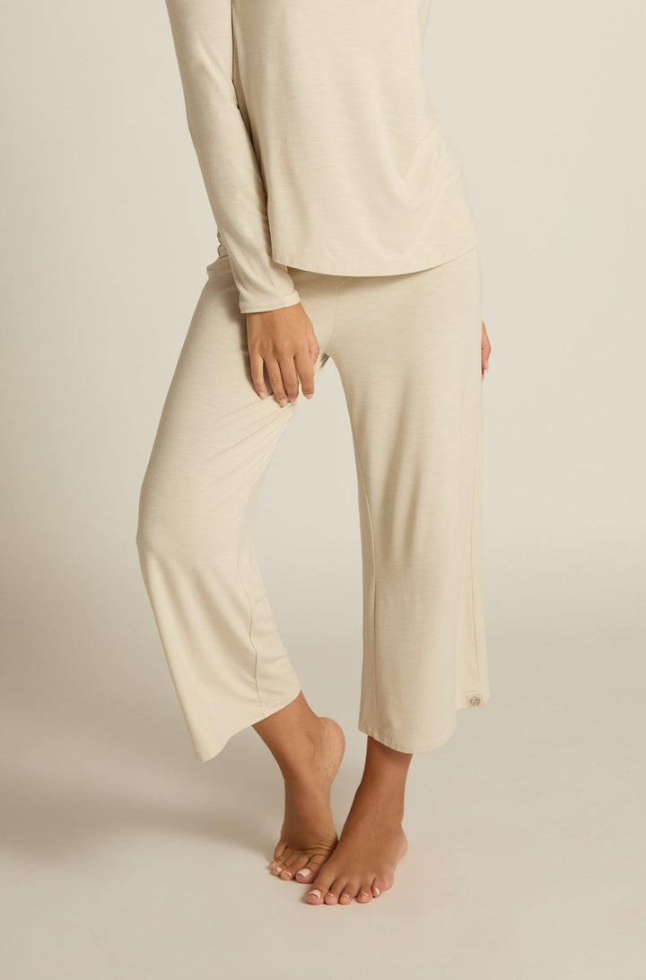 Wide Leg Capri, Oatmeal