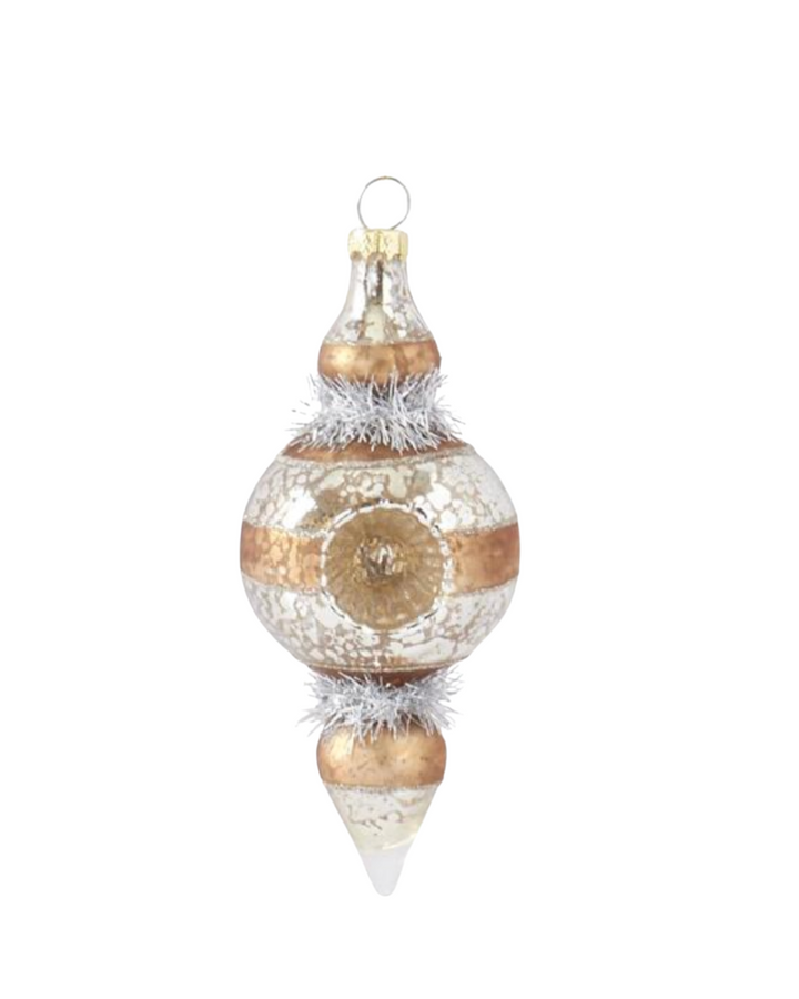 Brown/Silver Mercury Glass Ornament