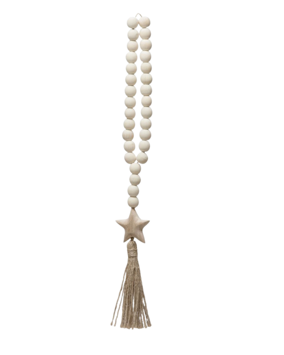 Wood Beads w/ Seasonal Icon &amp; Jute Tassel