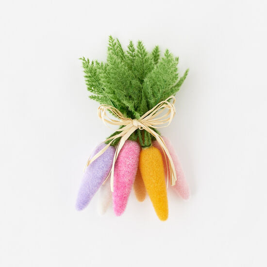 Flocked Orange Carrot Cluster