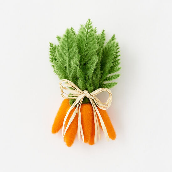 Flocked Orange Carrot Cluster