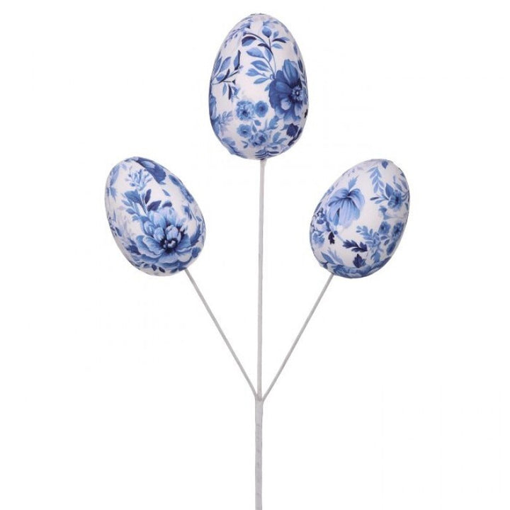 Fabric Toile Easter Egg Pick