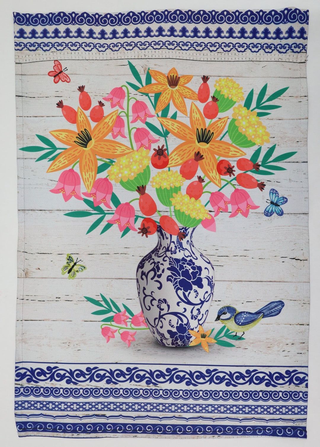 Vase w/Flowers Garden Flag