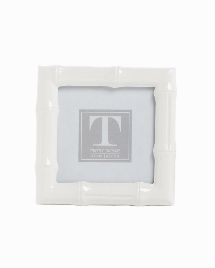 White Faux Bamboo Photo Frame