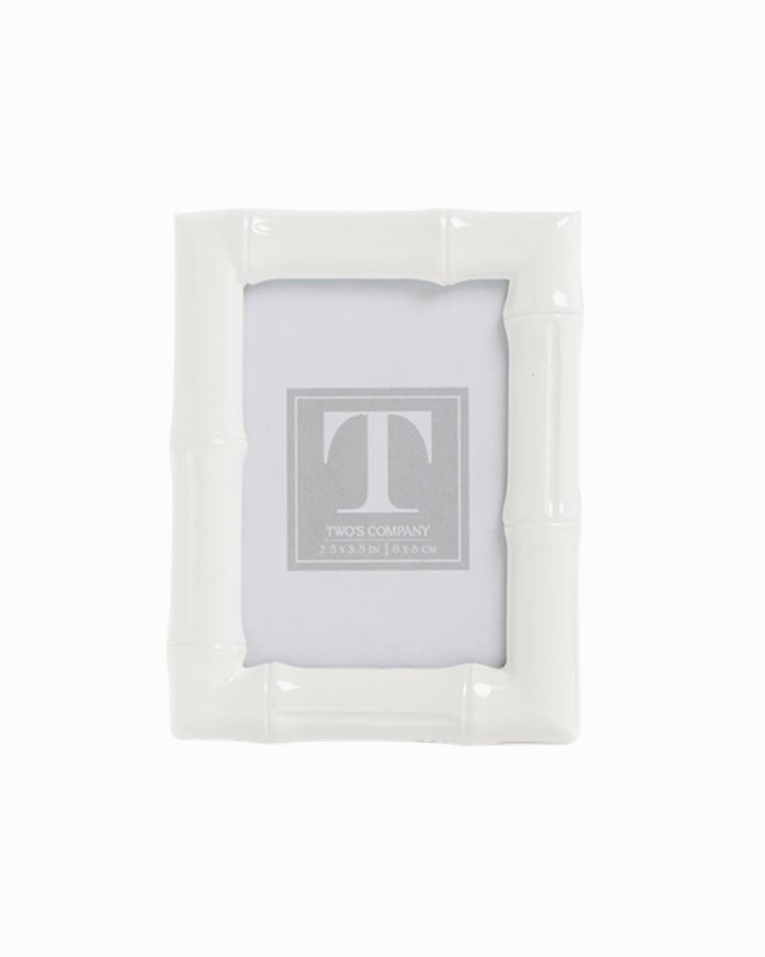 White Faux Bamboo Photo Frame