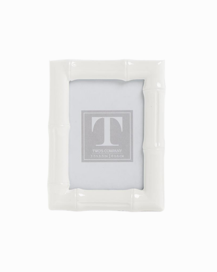 White Faux Bamboo Photo Frame
