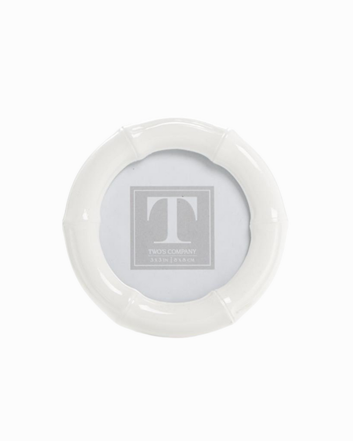 White Faux Bamboo Photo Frame