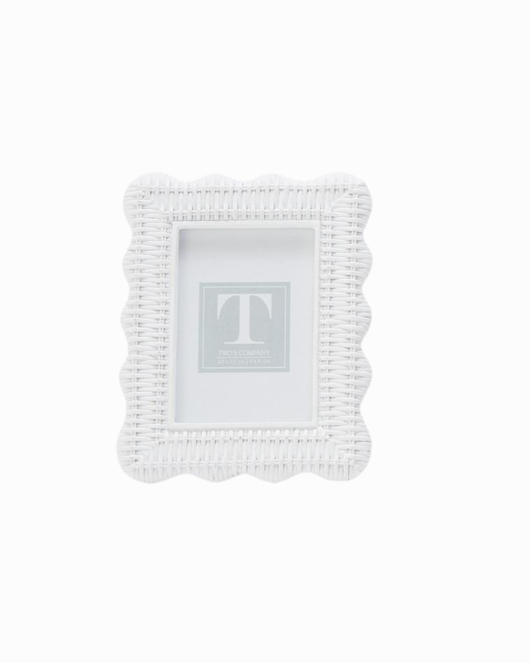 White Rattan Weave Photo Frame