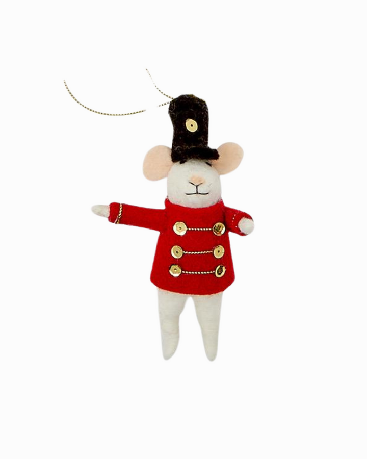Felt White Mouse Ornament