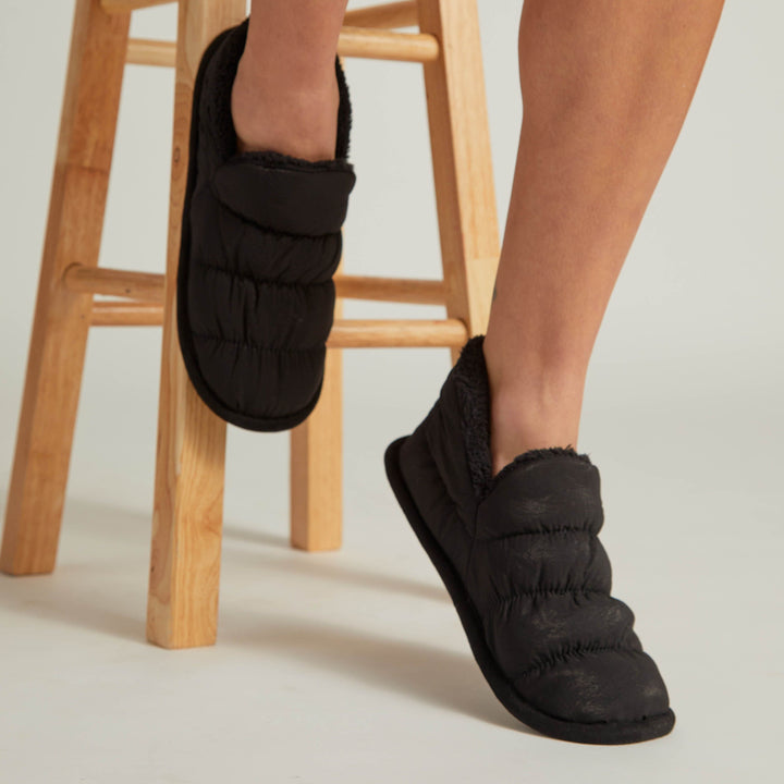 Black Puffer Slippers