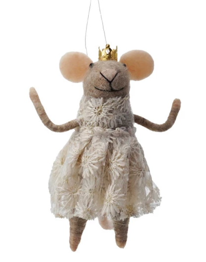 Felt Mouse in Party Clothes Ornament