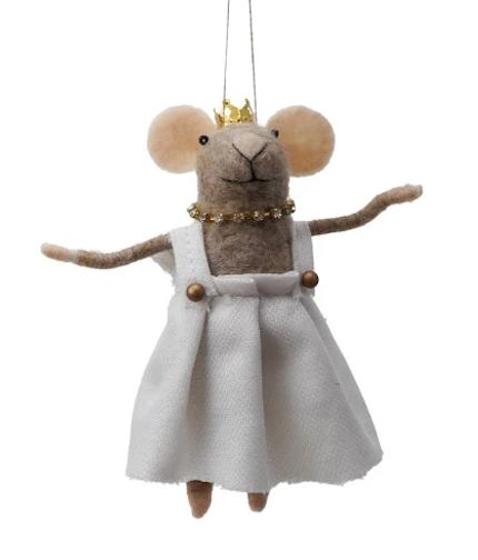 Felt Mouse in Party Clothes Ornament